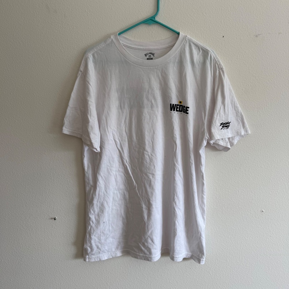 Billabong Mens White Wedge Awards Graphic Premium Cotton T-Shirt Large